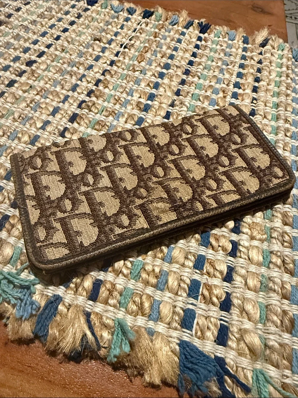 Brown Patterned Zip Card & Key Holder